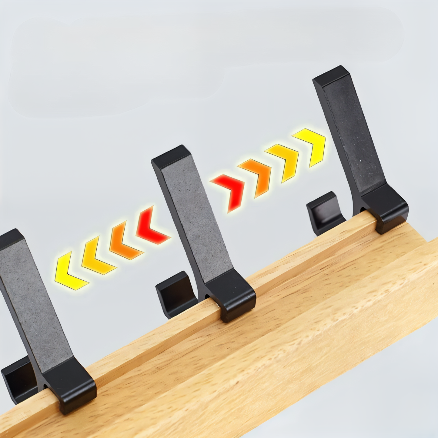 Wandkapstok van Hout met Verstelbare Aluminium Haken – HookRack 5-Haaks | Wandgarderobe voor Hal, Badkamer & Slaapkamer