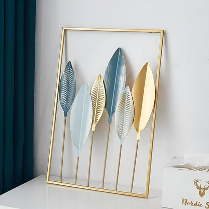 Aurablatt – Gouden Metalen Wanddecoratie in Bladvorm | Scandinavisch Design (Set of Los)
