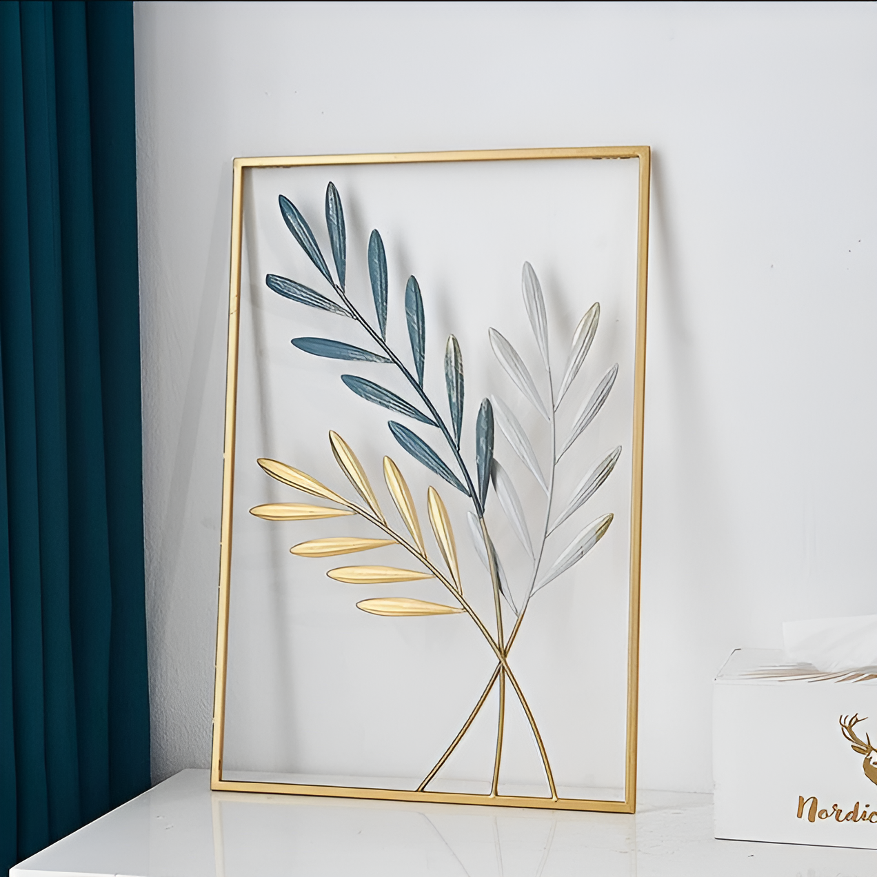 Aurablatt – Gouden Metalen Wanddecoratie in Bladvorm | Scandinavisch Design (Set of Los)