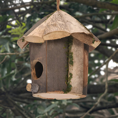 Domus – Rustiek Houten Vogelhuisje voor Kolibries | Natuurlijke Nestkast voor Kleine Tuinvogels & Decoratieprojecten