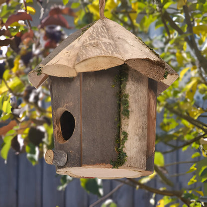 Domus – Rustiek Houten Vogelhuisje voor Kolibries | Natuurlijke Nestkast voor Kleine Tuinvogels & Decoratieprojecten