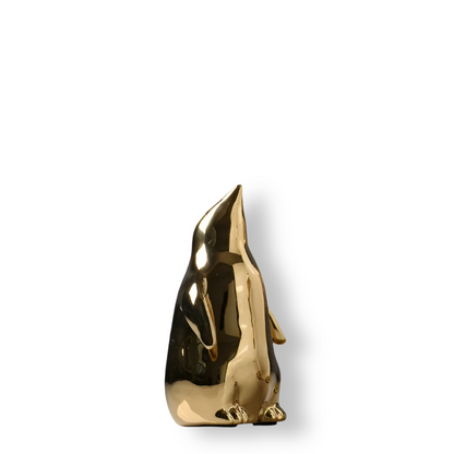 Gouden Pinguïn Beeld – Luxe Keramische Pinguïn Decoratie | Modern Glinsterend Accent – 15 tot 28 cm Hoog