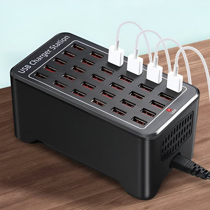 Voltaro laadstation – universele multi-USB hub met 30 poorten en 150W vermogen