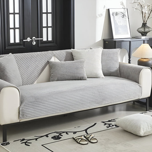 Pluche velvet sofa hoes met kussenhoezen – Luxe bankhoes met antislip, bescherming & comfort