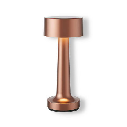 Retro Tafellamp met LED en USB – Draadloos Designlampje in Aluminium, Oplaadbaar en Geschikt voor Restaurant of Thuis