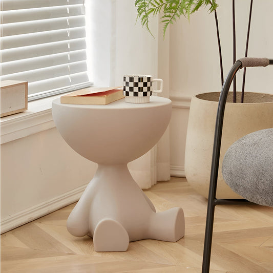 Lunaro bijzettafel – ronde minimalistische salontafel van kunststof in scandinavisch japandi design