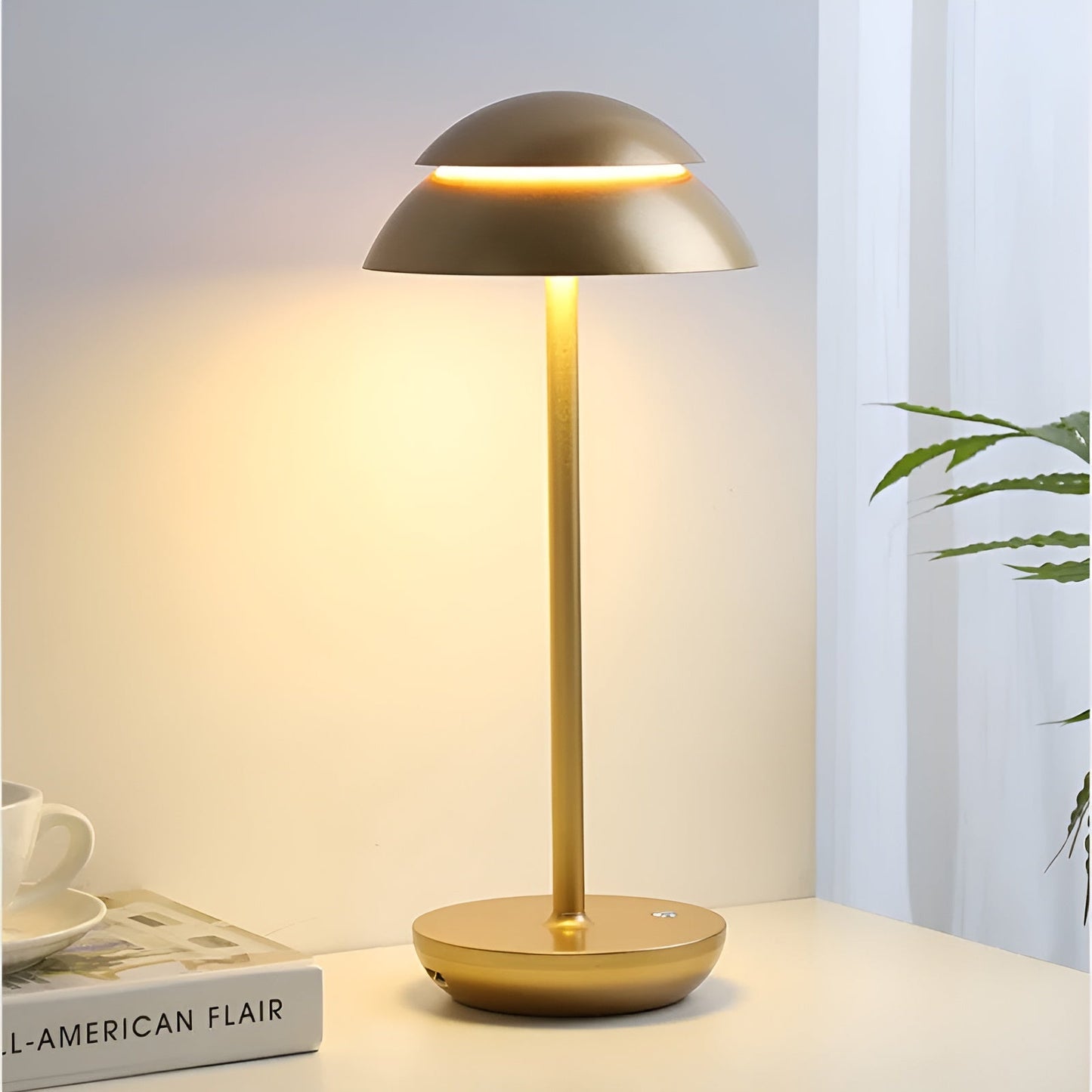Draadloze LED Tafellamp in Parapludesign – Dimbaar, Oplaadbaar en Modern