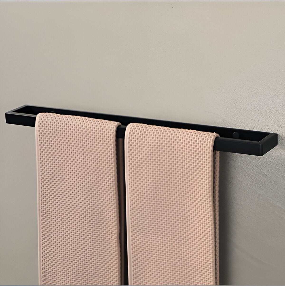 Uni-Black Handdoekhouder 20/40cm – Mat Zwarte RVS Wandmontage Handdoekstang