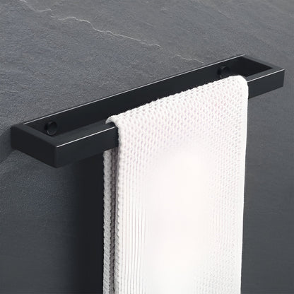 Uni-Black Handdoekhouder 20/40cm – Mat Zwarte RVS Wandmontage Handdoekstang