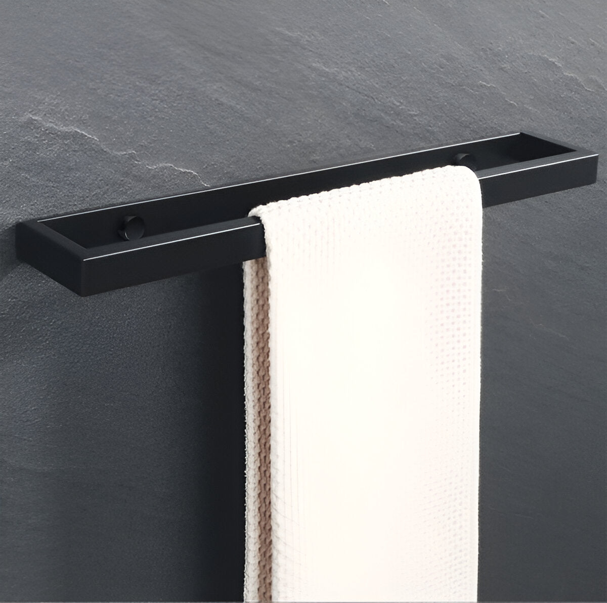 Zwarte handdoekhouder van roestvrij staal – Wandmontage, stevig & stijlvol