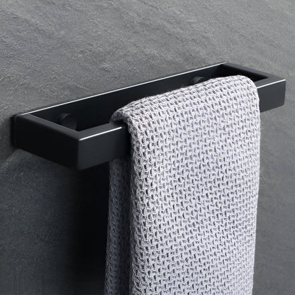 Uni-Black Handdoekhouder 20/40cm – Mat Zwarte RVS Wandmontage Handdoekstang