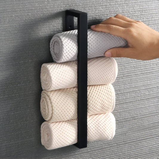 Uni-Black Handdoekhouder 20/40cm – Mat Zwarte RVS Wandmontage Handdoekstang