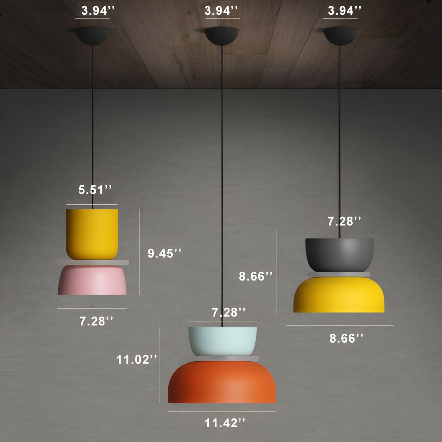 VividGlow Hanglamp – Macaron LED Designlamp van Metaal in Levendige Kleuren, Energiezuinig en Modern