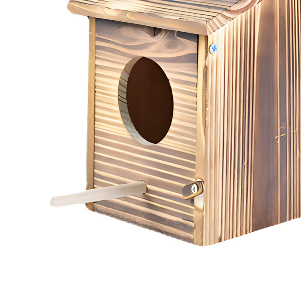 Weerbestendig Houten Vogelhuisje – Ophangbaar Nestkastje voor Tuinvogels | Duurzaam & Decoratief voor Balkon, Boom of Schutting