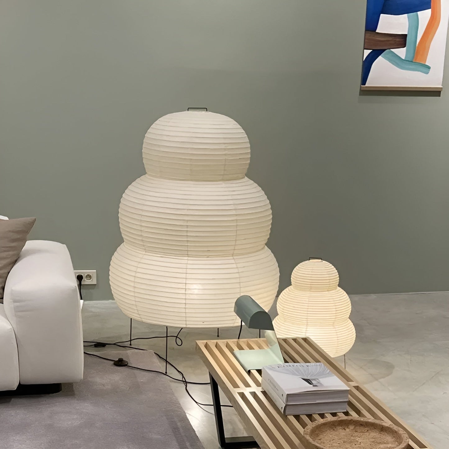 Zen Glow Rijstpapier Vloerlamp – Japanse Minimalistische Sfeer