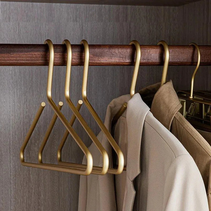 Luxe Metalen Kleerhangers – Mattgoud & Zilver Design, Ruimtebesparend en Extra Stevig (Set van 5)