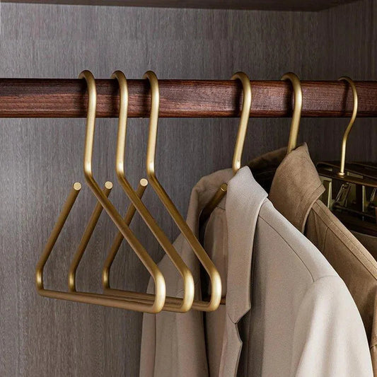 Luxe Metalen Kleerhangers – Mattgoud & Zilver Design, Ruimtebesparend en Extra Stevig (Set van 5)