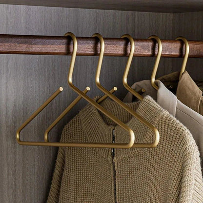 Luxe Metalen Kleerhangers – Mattgoud & Zilver Design, Ruimtebesparend en Extra Stevig (Set van 5)