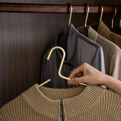 Luxe Metalen Kleerhangers – Mattgoud & Zilver Design, Ruimtebesparend en Extra Stevig (Set van 5)