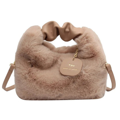 Dames crossbody tas – fluffy, zacht materiaal, verstelbare band, stijlvol