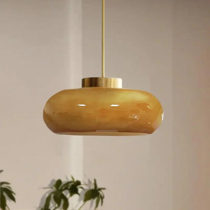 Oranje Glazen Plafondlamp – Warme Sfeer met Vintage Elegantie
