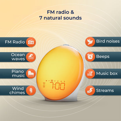 Lichtwekker met zonsopgangfunctie – Natuurlijk wakker worden met geluid & sfeerlicht