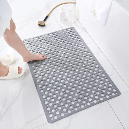 Antislip douchemat – Hygiënische badmat met zuignappen, grijs pvc, 43x75 cm / 60x90 cm