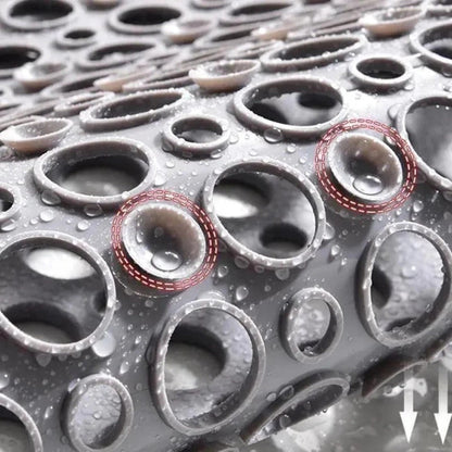 Antislip douchemat – Hygiënische badmat met zuignappen, grijs pvc, 43x75 cm / 60x90 cm