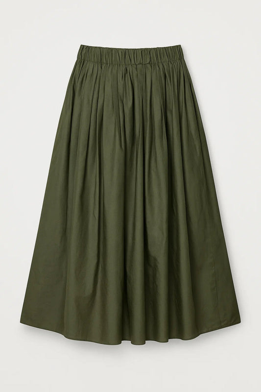 Dames midi rok – geplooid, A-lijn, elastische taille, zomer