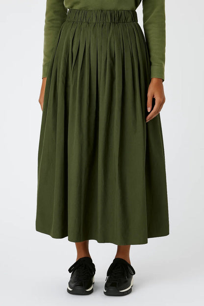 Dames midi rok – geplooid, A-lijn, elastische taille, zomer