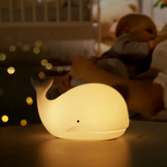 Walvis Nachtlamp Kind – Zachte Siliconen LED Lamp met Kleurenlicht & USB Oplaadbaar, Veilig & Magisch Ontwerp voor Rustige Nachten