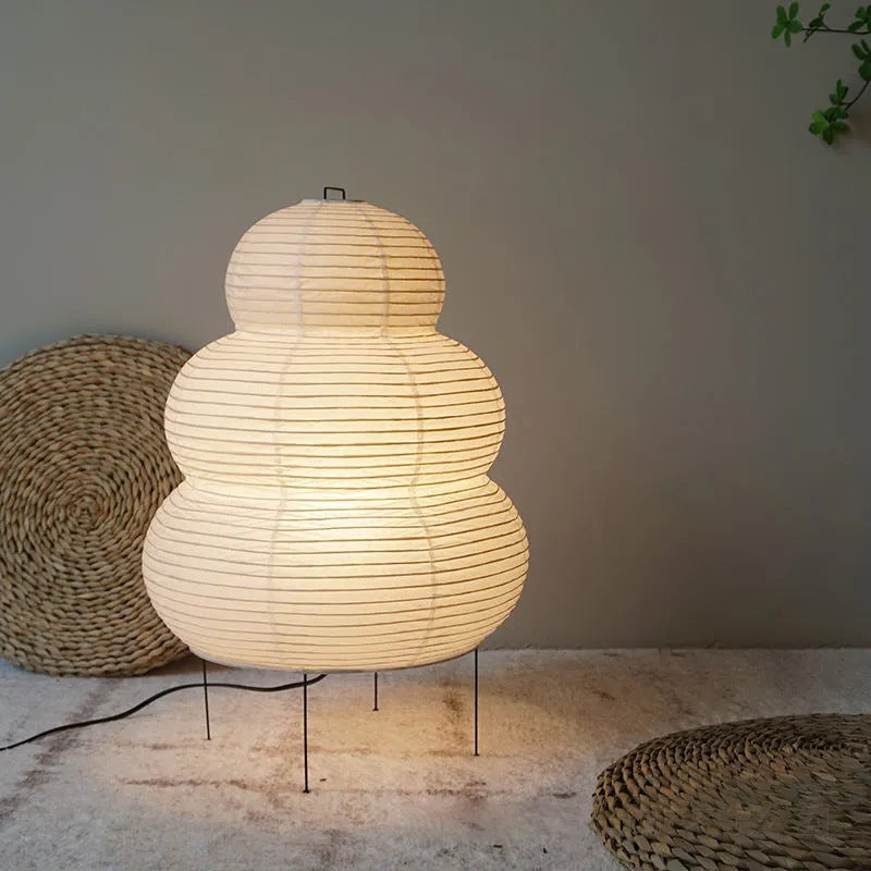 WabiSabiGlow | Elegant Retro Rice Paper Bedside Lamp 1