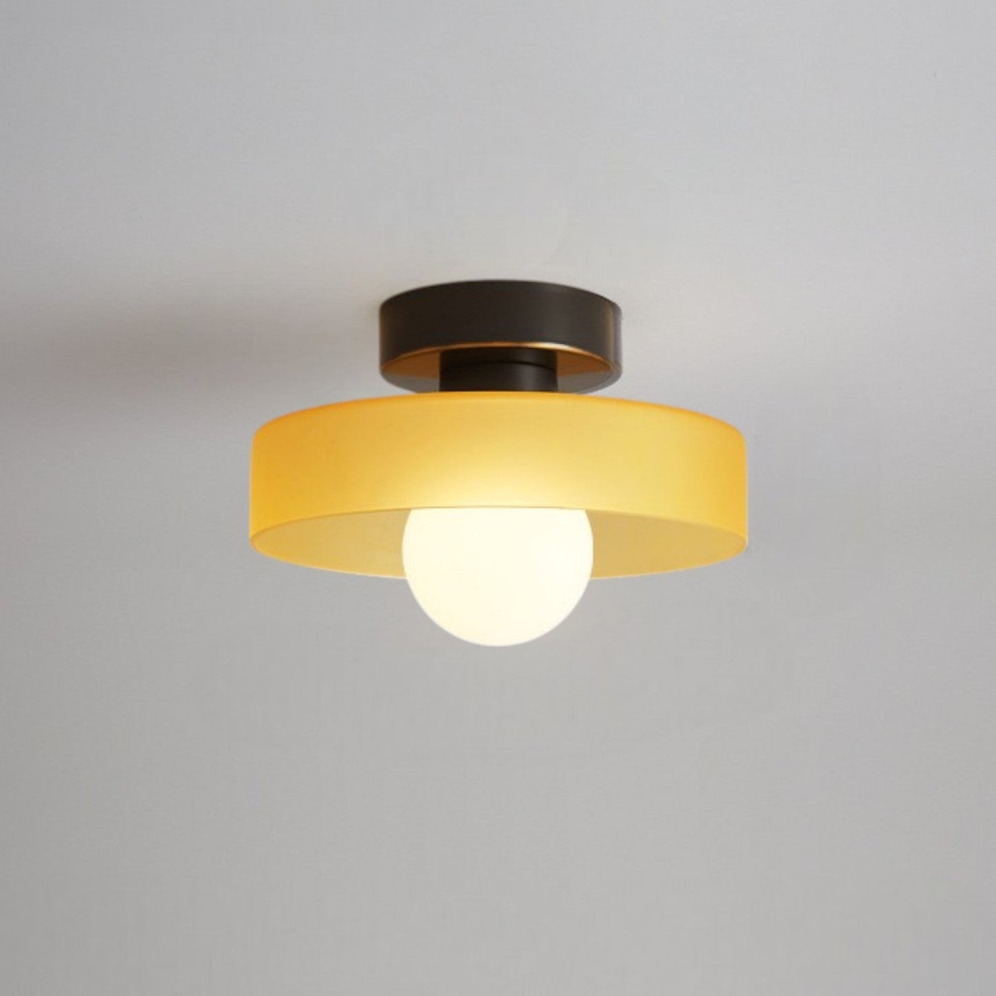 Franse Bauhaus Plafondlamp - Modern Design Messing Glas