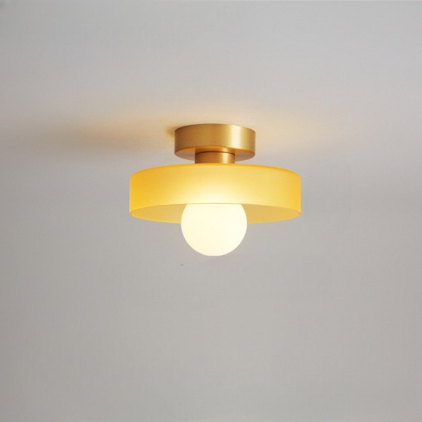 Franse Bauhaus Plafondlamp - Modern Design Messing Glas
