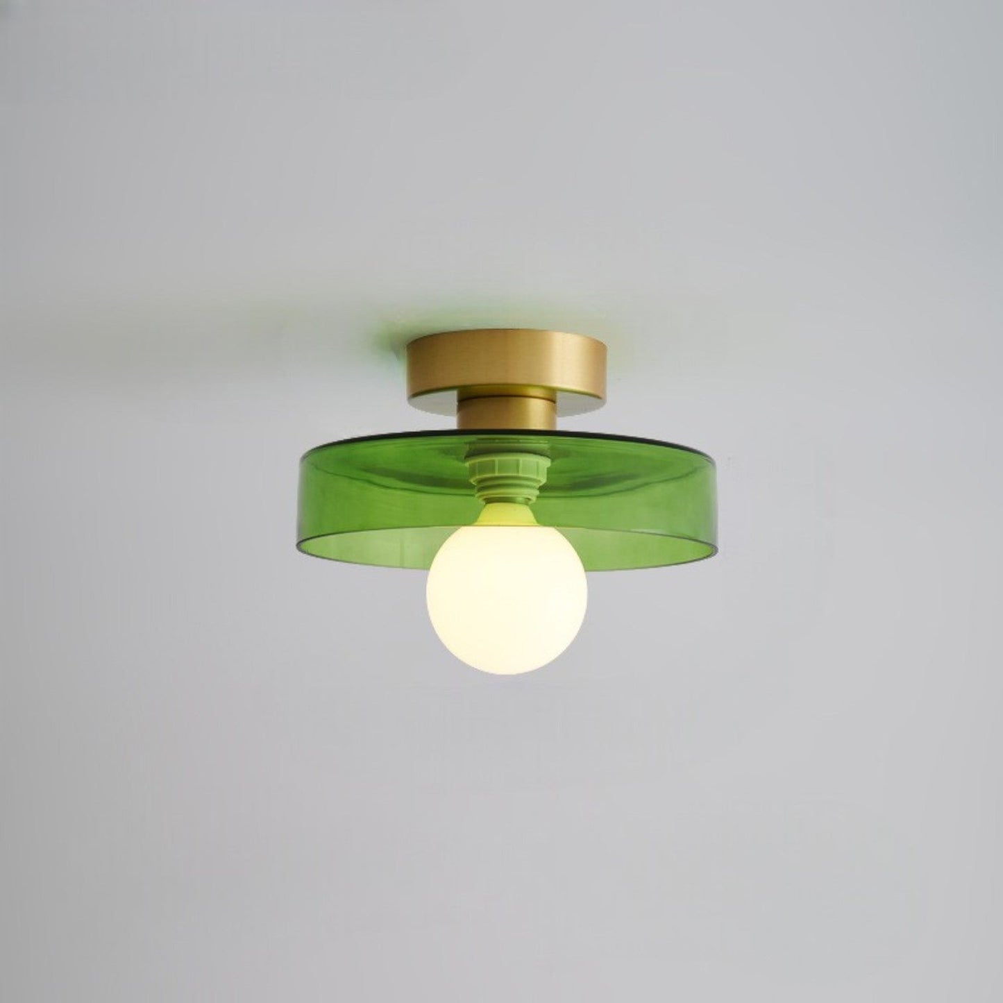 Franse Bauhaus Plafondlamp - Modern Design Messing Glas