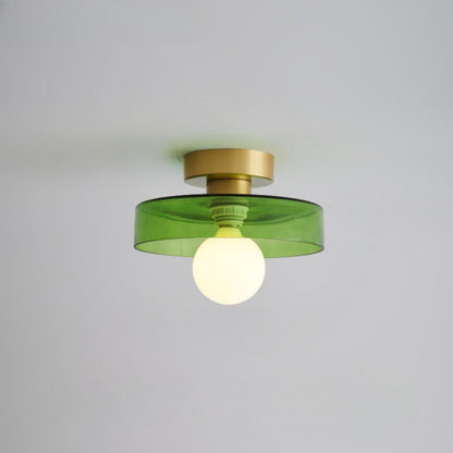 Franse Bauhaus Plafondlamp - Modern Design Messing Glas