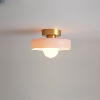 Franse Bauhaus Plafondlamp - Modern Design Messing Glas