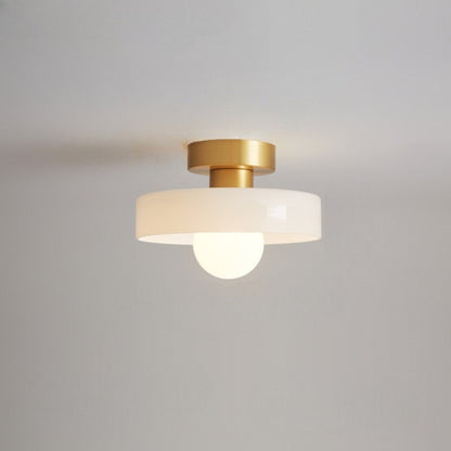 Franse Bauhaus Plafondlamp - Modern Design Messing Glas