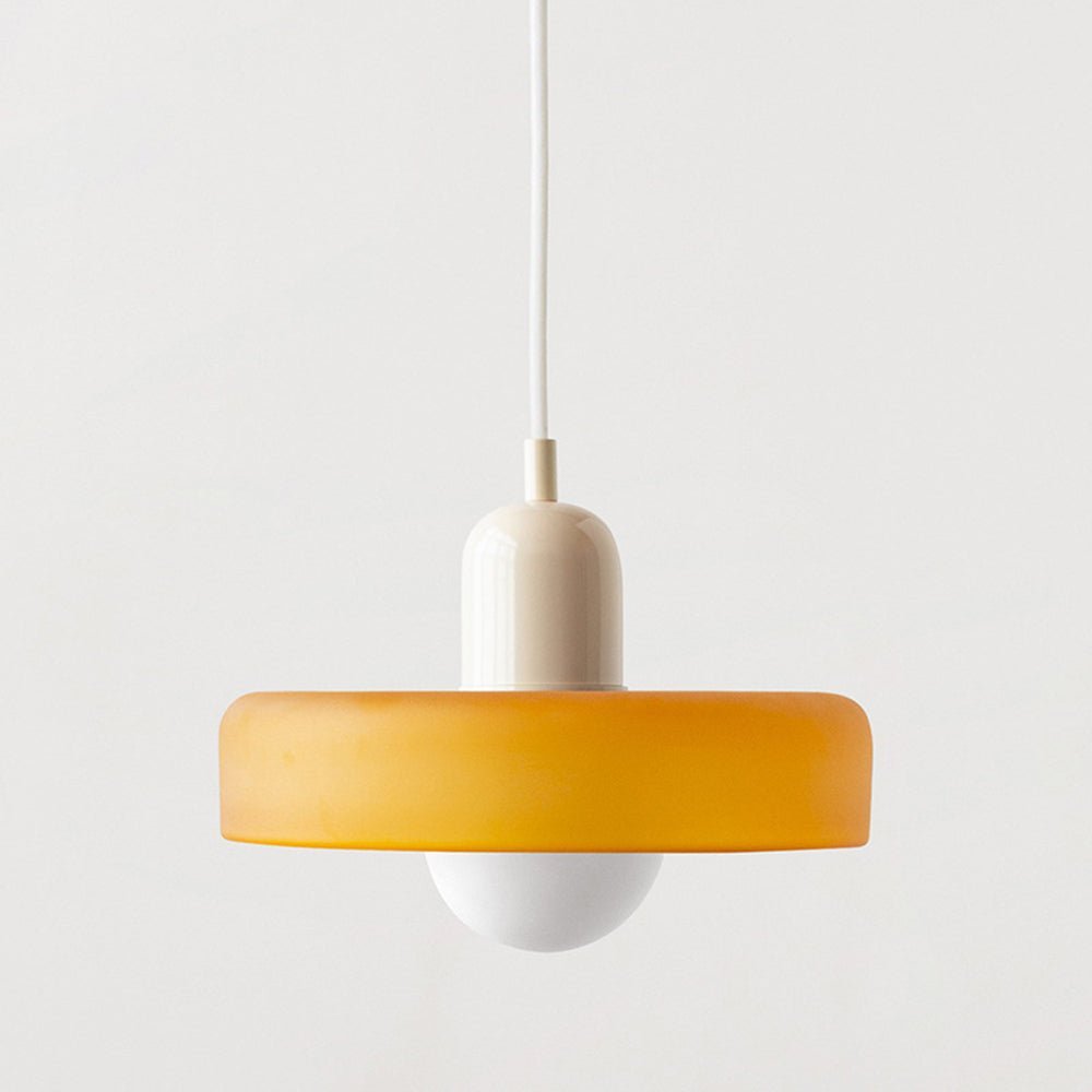Bauhaus Hanglamp van Gekleurd Glas – Tijdloze Elegantie en Kunstzinnig Design