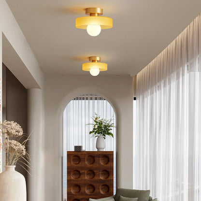 Franse Bauhaus Plafondlamp - Modern Design Messing Glas