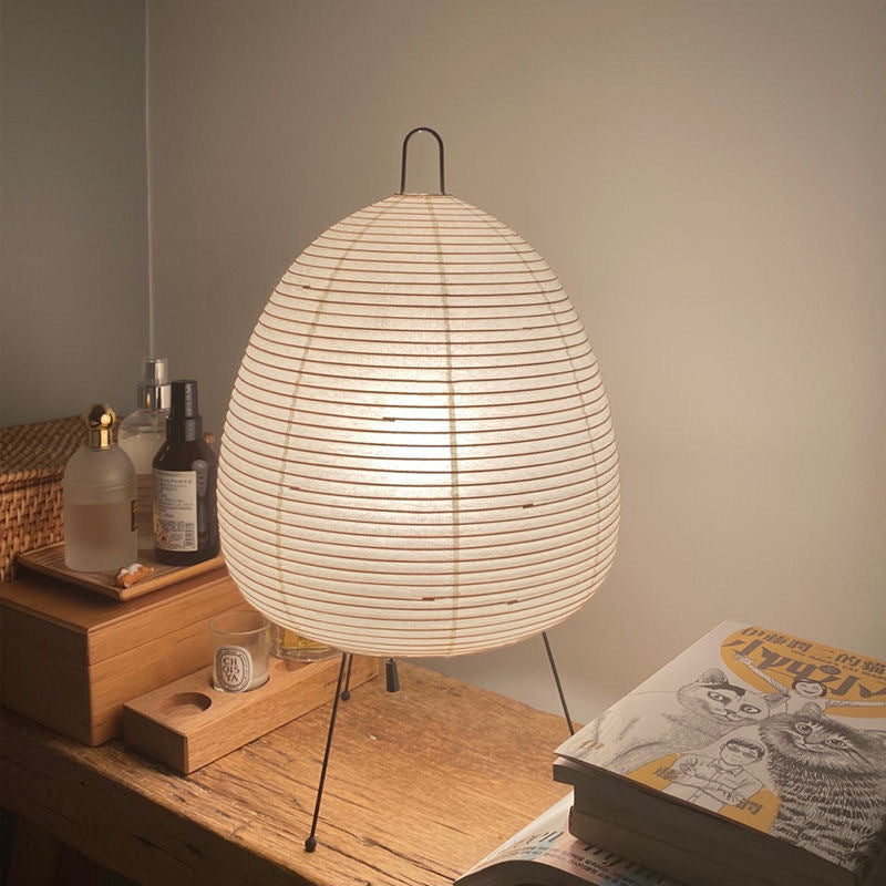WabiSabiGlow | Elegant Retro Rice Paper Bedside Lamp 4