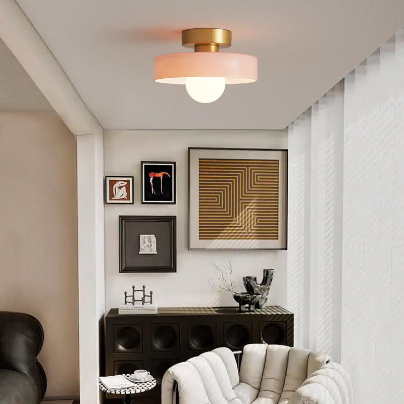Franse Bauhaus Plafondlamp - Modern Design Messing Glas