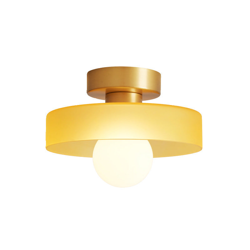 Franse Bauhaus Plafondlamp - Modern Design Messing Glas