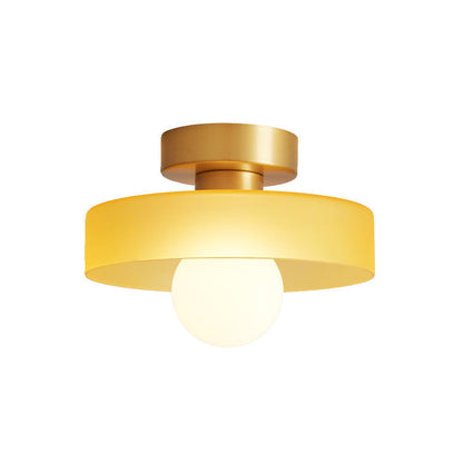 Franse Bauhaus Plafondlamp - Modern Design Messing Glas