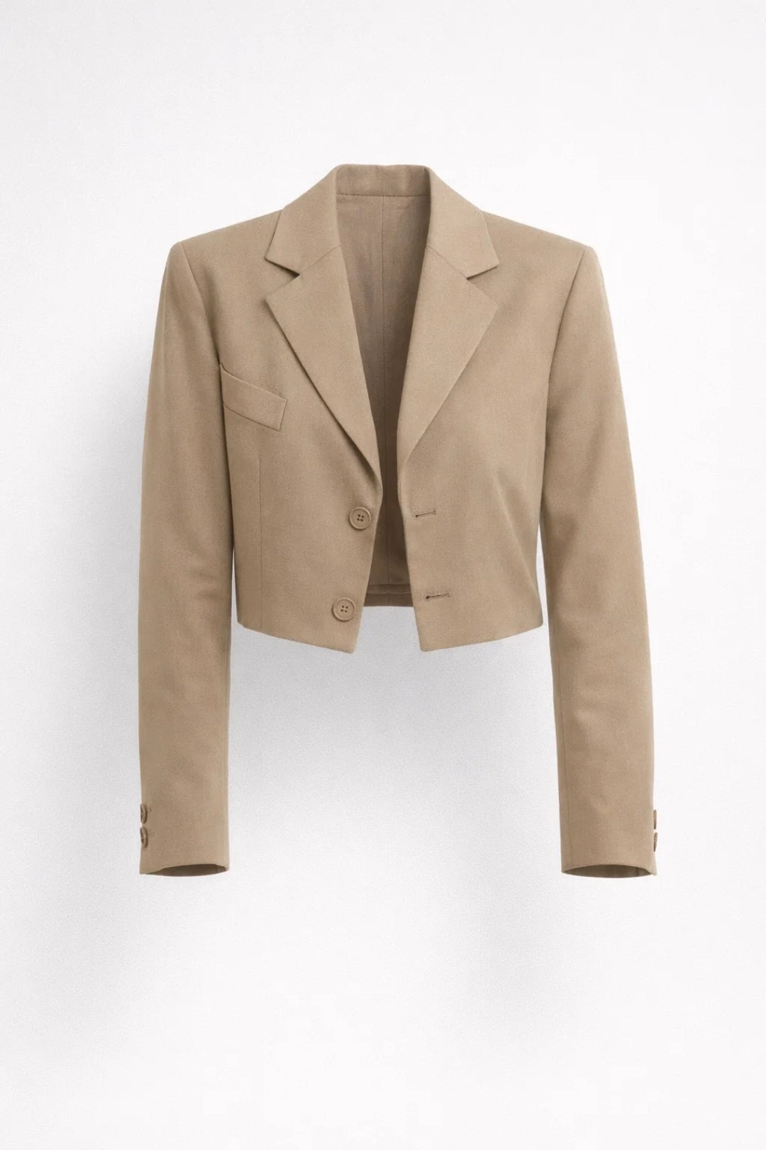 Dames set – cropped blazer, wijde broek, smart-casual