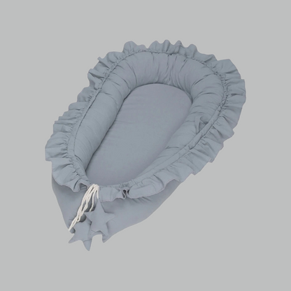Babynest – Zacht & Veilig Babynestje van Ademend Katoen met Bloemenrand | Ideaal voor Thuis, Reizen & Co-sleeping | Lichtgewicht & Comfortabel