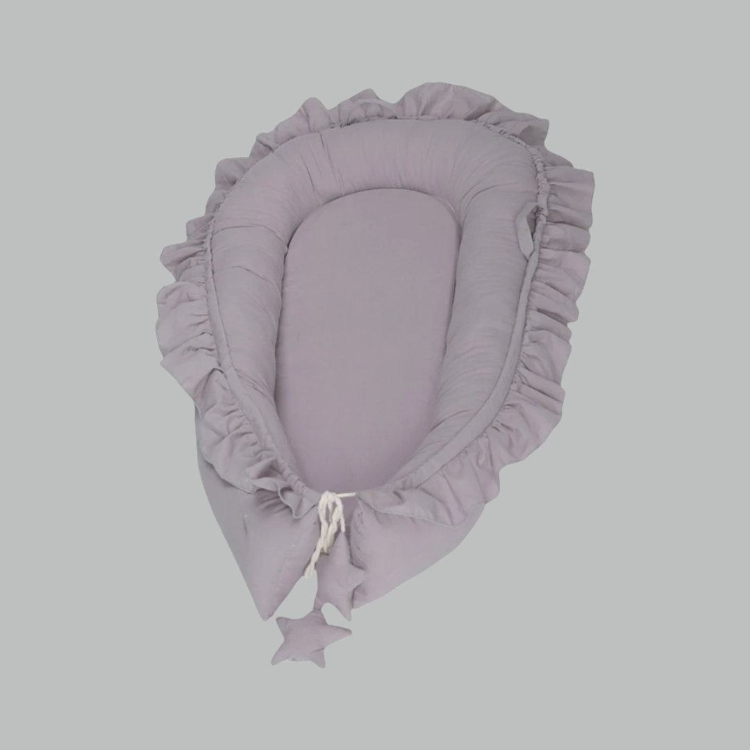 Babynest – Zacht & Veilig Babynestje van Ademend Katoen met Bloemenrand | Ideaal voor Thuis, Reizen & Co-sleeping | Lichtgewicht & Comfortabel