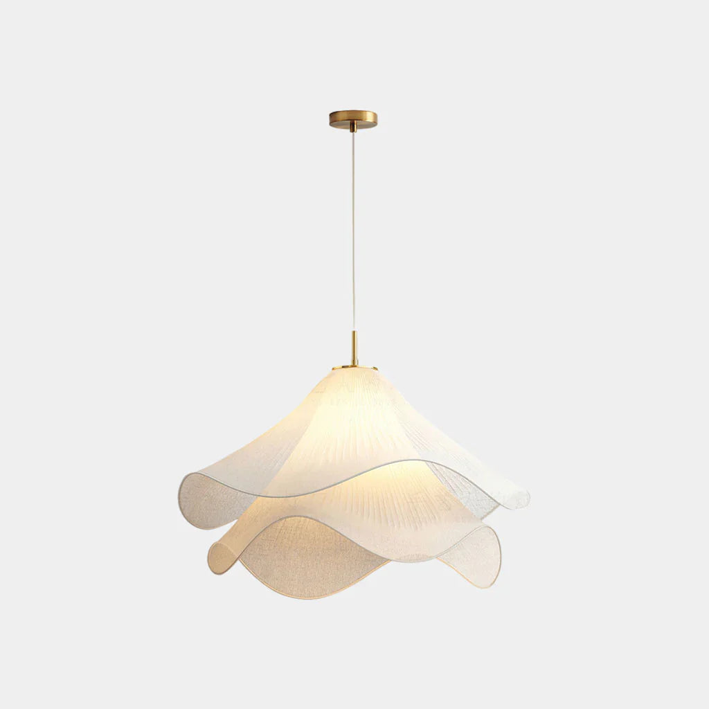 Amber Bloom Hanglamp – Elegante Textiele Verlichting met Bloemachtige Vorm