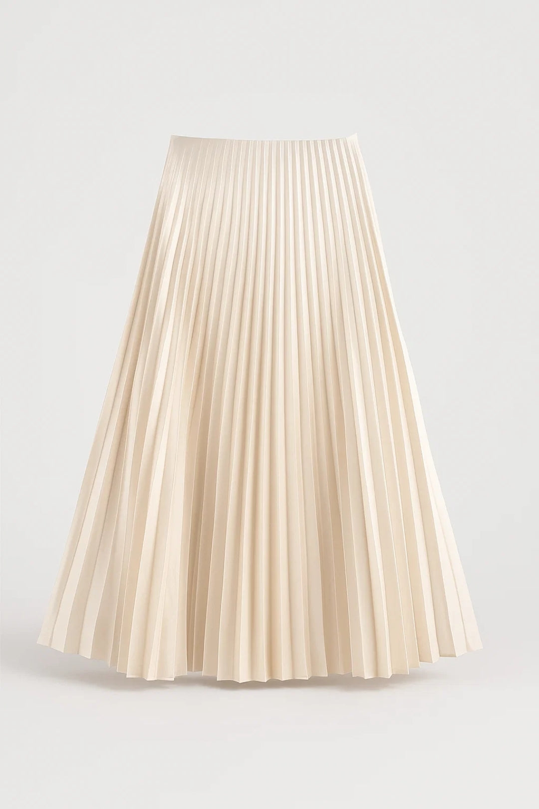 Dames midi rok – geplooid, A-lijn, hoge taille, elegant