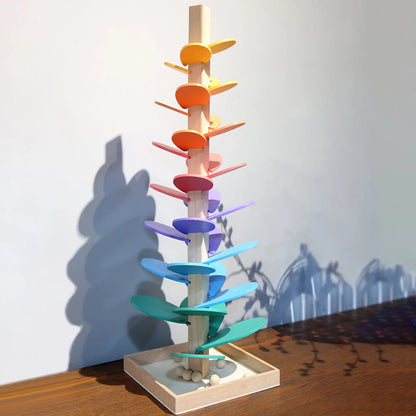 Houten Regenboog Kogelboom voor Kinderen – Educatief Speelgoed van 29 of 71 cm met Muzikale Klanken | Duurzaam & Kleurrijk Hout | Inclusief 10 Speelballen